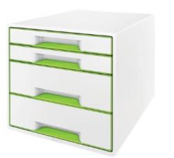 Desk Cube WOW 4-skuffer hvid/grn, Leitz 52132054