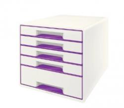 Desk Cube Leitz WOW 5-skuffer hvid/lilla 52142062