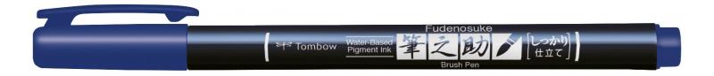 Brush pen Fudenosuke hrd bl, Tombow WS-BH15, 6stk