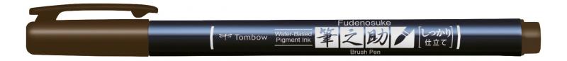 Brush pen Fudenosuke hrd brun, Tombow WS-BH31, 6stk