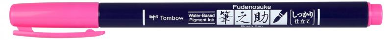 Brush pen Fudenosuke hrd neon pink, Tombow WS-BH90, 4stk