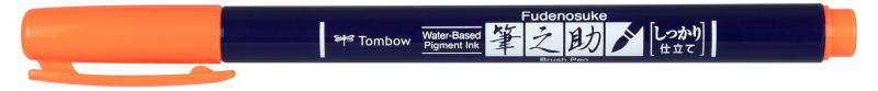 Brush pen Fudenosuke hrd neon orange, Tombow WS-BH93, 4stk