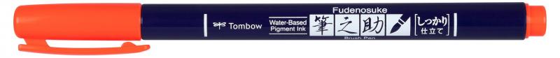 Brush pen Fudenosuke hrd neon rd, Tombow WS-BH94, 4stk
