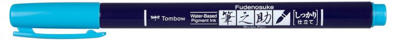 Brush pen Fudenosuke hrd neon bl, Tombow WS-BH96, 4stk